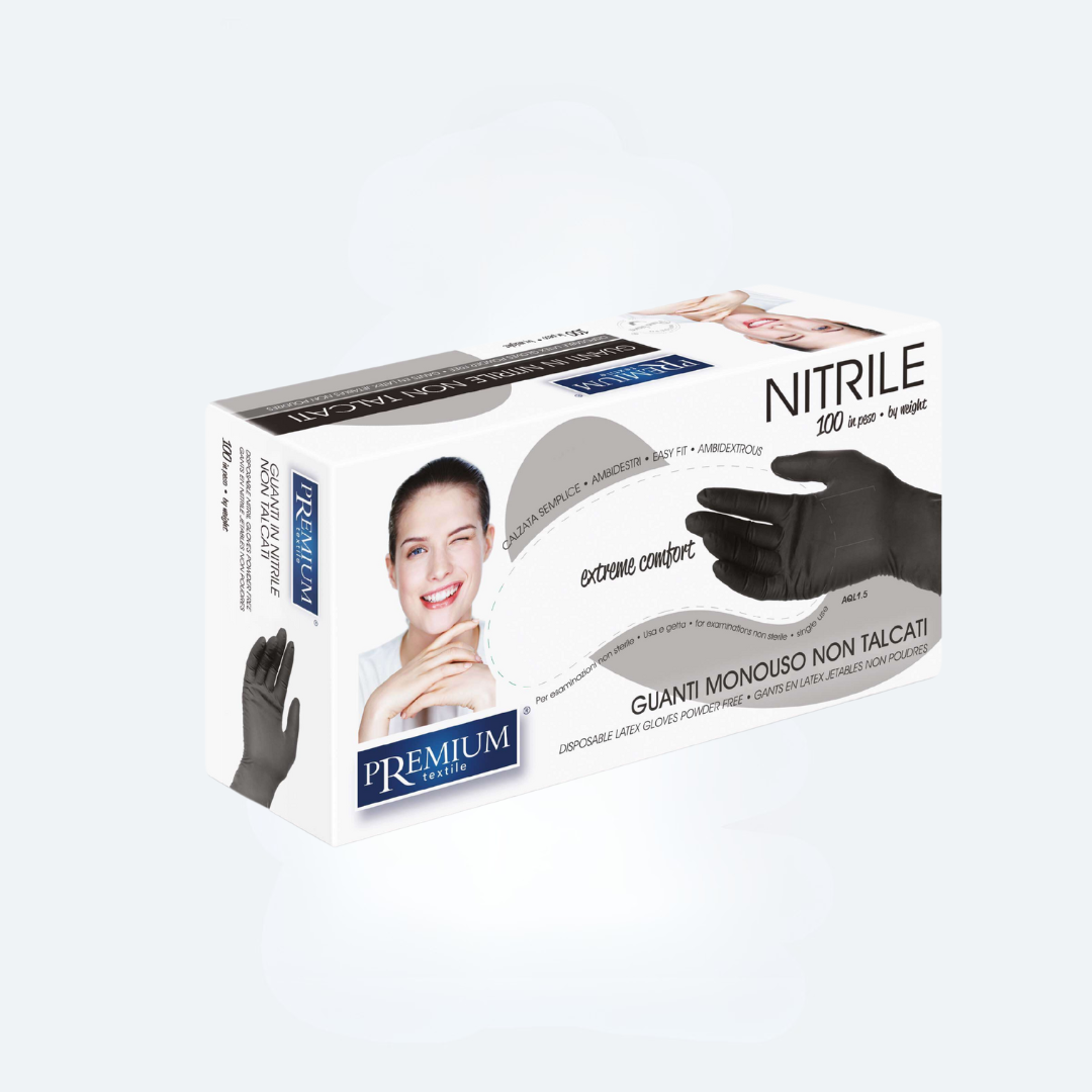Nitril Handsker - Sort, Størrelse S-L (100 stk pr. kasse)